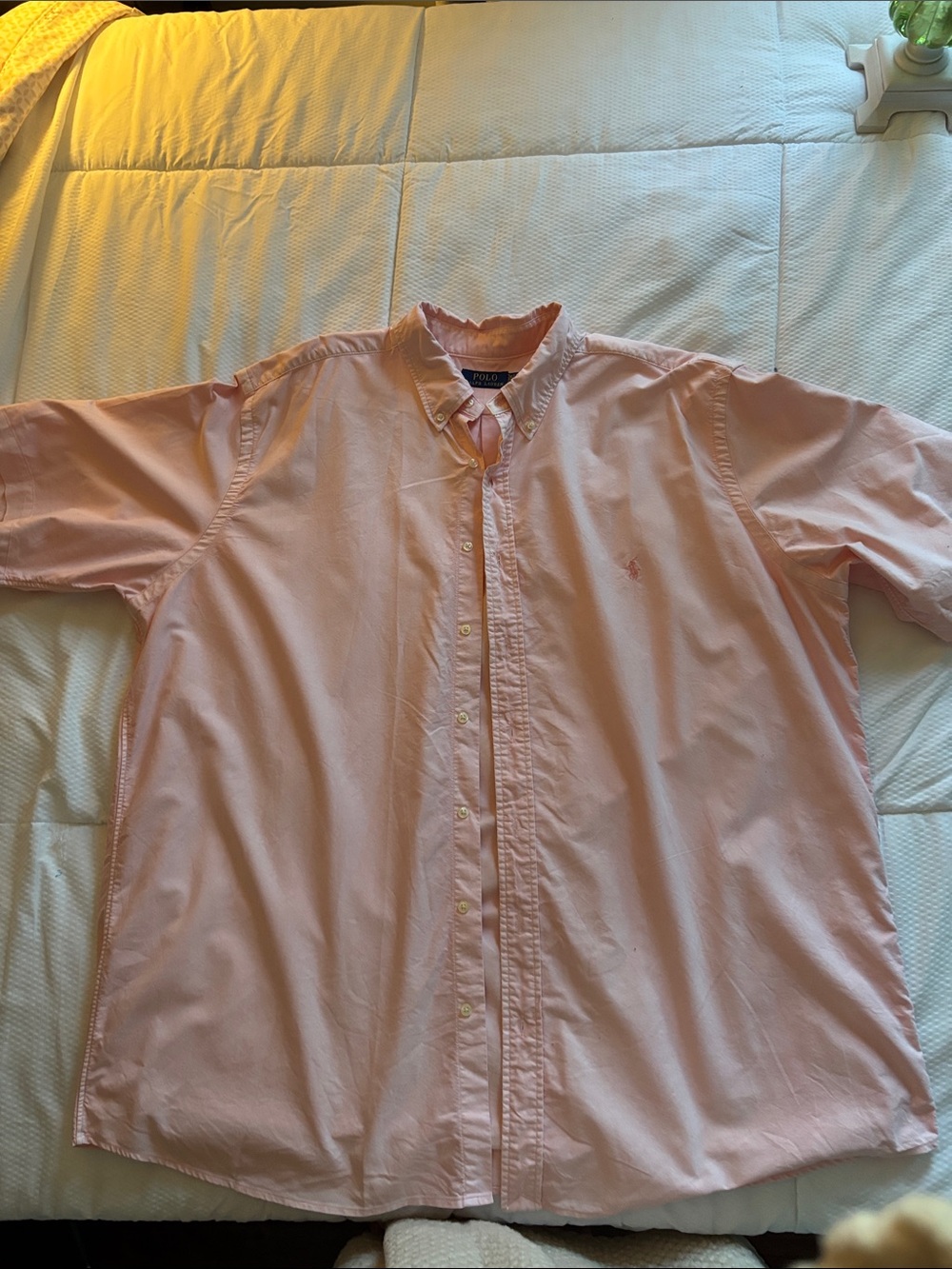 Polo by Ralph Lauren Light Pink Short Sleeve Button-Up Shirt Jacket